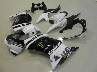 Schwarz Weißes Monster ZX 250R 08-12 Motorrad Verkleidung