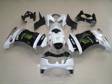Schwarz Weißes Monster ZX 250R 08-12 Motorrad Verkleidungen