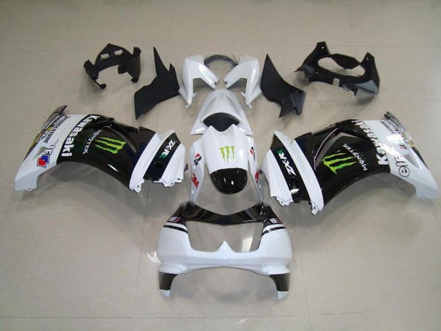Schwarz Weißes Monster ZX 250R 08-12 Motorrad Verkleidungen Schwarz Weißes Monster ZX 250R 08-12 Motorrad Verkleidungen