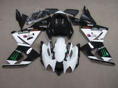 Schwarz Weißes Monster ZX10R 03-05 Motorrad Verkleidungen