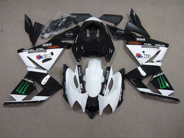 Schwarz Weißes Monster ZX10R 03-05 Motorrad Verkleidungen Schwarz Weißes Monster ZX10R 03-05 Motorrad Verkleidungen