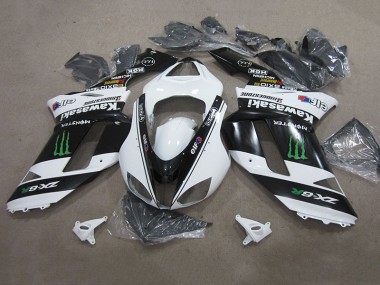 Schwarz Weißes Monster ZX6R 07-08 Motorrad Verkleidungen