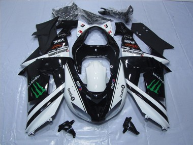 Schwarz Weißes Touch4 Monster ZX10R 06-07 Motorrad Verkleidungen