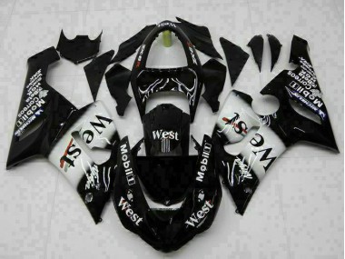 Schwarz ZX6R 05-06 Motorrad Verkleidungen Komplett Sets
