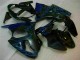 Schwarz mit Blaur Flamme ZX6R 00-02 Motorrad Verkleidungen Schwarz mit Blaur Flamme ZX6R 00-02 Motorrad Verkleidungen
