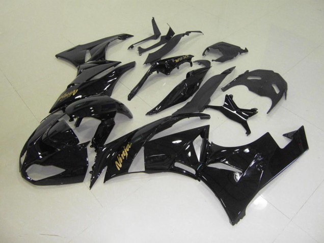 Schwarz mit goldenem Aufkleber ZX6R 09-12 Motorrad Verkleidungen Schwarz mit goldenem Aufkleber ZX6R 09-12 Motorrad Verkleidungen