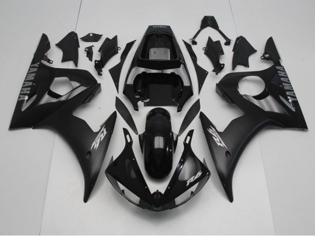 Schwarz mit silbernen Aufklebern R6 03-05 Motorrad Verkleidungen Schwarz mit silbernen Aufklebern R6 03-05 Motorrad Verkleidungen