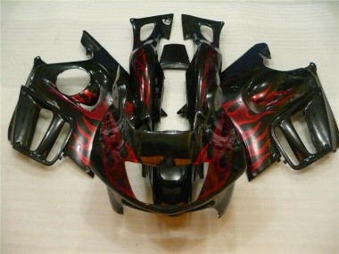 Schwarz rote Flamme CBR 600 F3 95-98 Motorrad Verkleidung