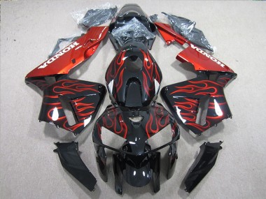 Schwarz rote Flamme CBR 600 RR 05-06 Motorrad Verkleidungen