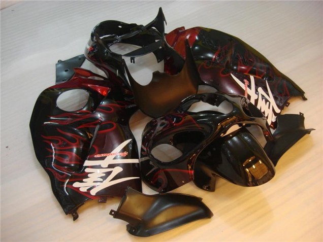 Schwarz rote Flamme GSXR 1300 Hayabusa 96-07 Motorrad Verkleidung Schwarz rote Flamme GSXR 1300 Hayabusa 96-07 Motorrad Verkleidung