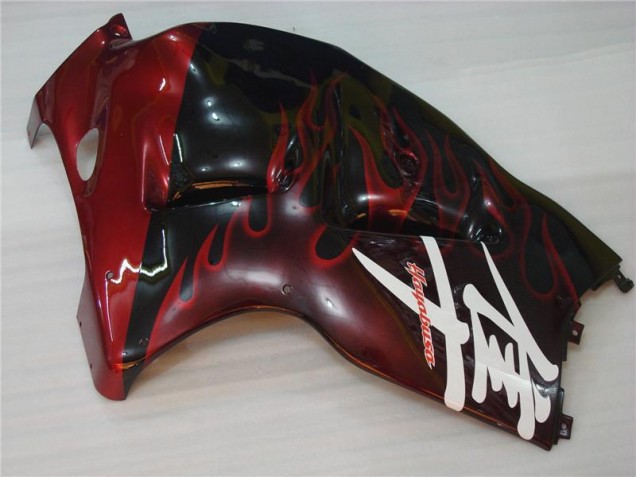 Schwarz rote Flamme GSXR 1300 Hayabusa 96-07 Motorrad Verkleidung Schwarz rote Flamme GSXR 1300 Hayabusa 96-07 Motorrad Verkleidung