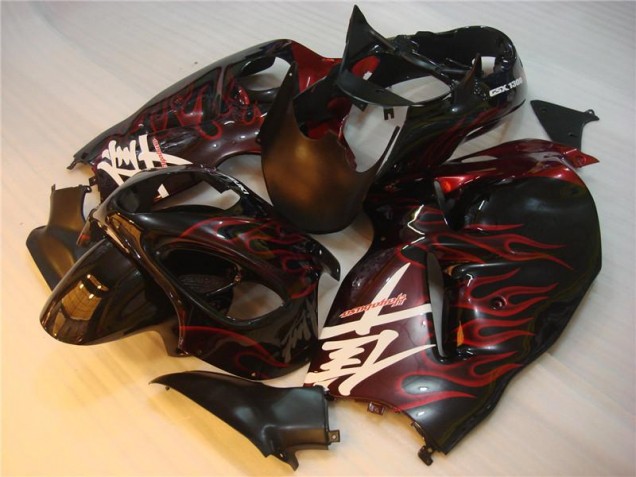 Schwarz rote Flamme GSXR 1300 Hayabusa 96-07 Motorrad Verkleidung Schwarz rote Flamme GSXR 1300 Hayabusa 96-07 Motorrad Verkleidung