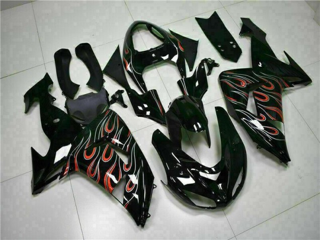 Schwarz rote Flamme ZX10R 06-07 Motorrad Verkleidung