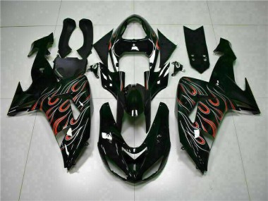 Schwarz rote Flamme ZX10R 06-07 Motorrad Verkleidung