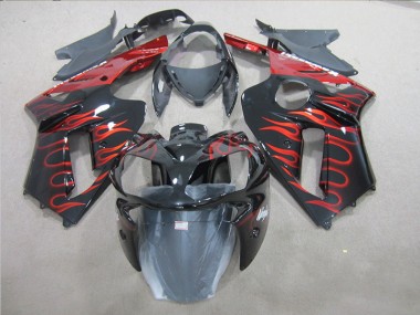 Schwarz rote Flamme ZX6R 07-08 Motorrad Verkleidung