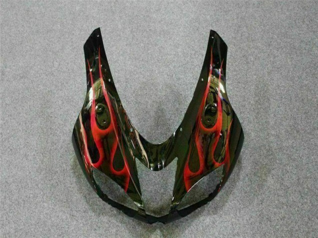 Schwarz rote Flamme ZX6R 07-08 Motorrad Verkleidungen Schwarz rote Flamme ZX6R 07-08 Motorrad Verkleidungen