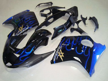 Schwarze Blau Flamme CBR 1100 XX Blackbird 96-07 Motorrad Verkleidungen