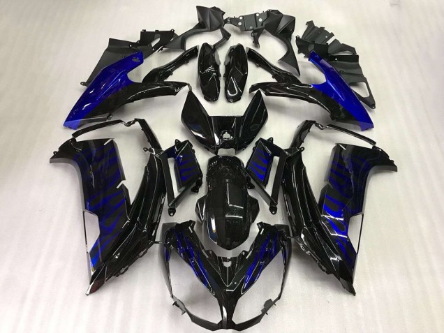 Schwarze Blau Flamme EX650 12-16 Motorrad Verkleidungen Schwarze Blau Flamme EX650 12-16 Motorrad Verkleidungen