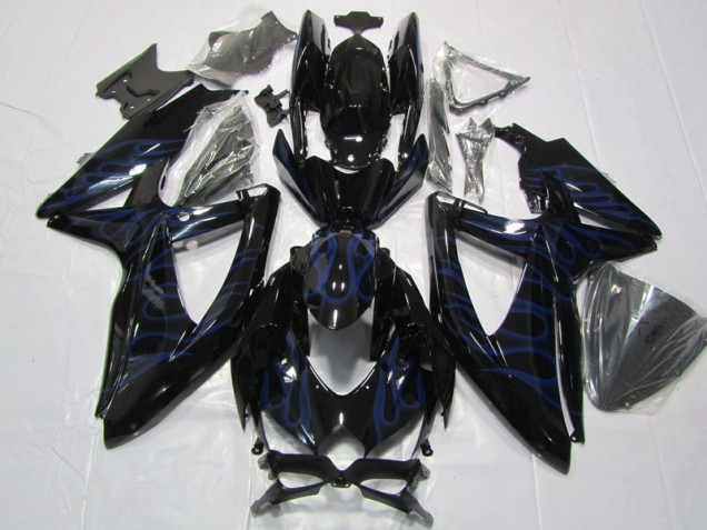 Schwarze Blau Flamme GSXR 600 K8 08-10 Motorrad Verkleidungen Schwarze Blau Flamme GSXR 600 K8 08-10 Motorrad Verkleidungen