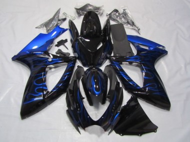 Schwarze Blau Flamme GSXR 750 K6 06-07 Motorrad Verkleidungen