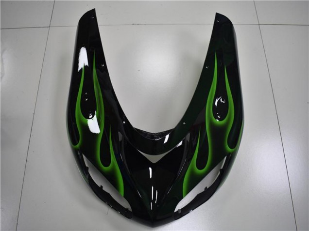 Schwarze Grüne Flamme ZX10R 06-07 Motorrad Verkleidungen Schwarze Grüne Flamme ZX10R 06-07 Motorrad Verkleidungen