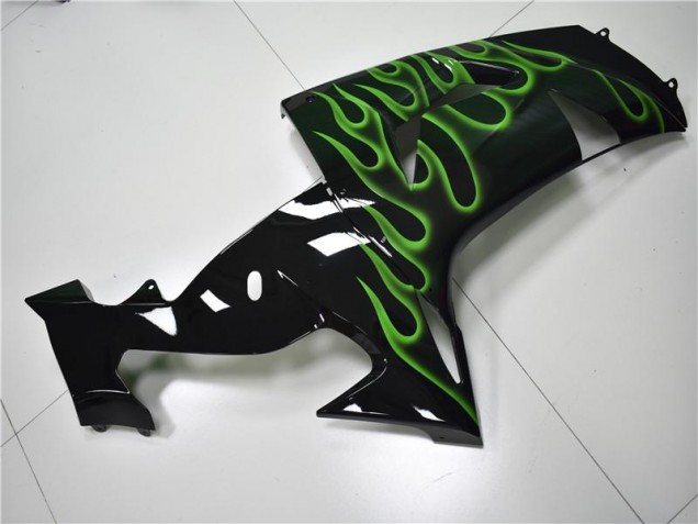Schwarze Grüne Flamme ZX10R 06-07 Motorrad Verkleidungen Schwarze Grüne Flamme ZX10R 06-07 Motorrad Verkleidungen