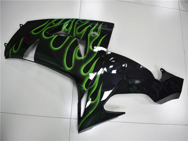 Schwarze Grüne Flamme ZX10R 06-07 Motorrad Verkleidungen Schwarze Grüne Flamme ZX10R 06-07 Motorrad Verkleidungen
