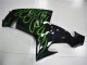 Schwarze Grüne Flamme ZX10R 06-07 Motorrad Verkleidungen Schwarze Grüne Flamme ZX10R 06-07 Motorrad Verkleidungen