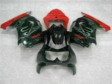 Schwarzer Roter Ninja EX250 08-12 Motorrad Verkleidungen