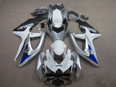 Silber Blau Weiß GSXR 600 K8 08-10 Motorrad Verkleidungen