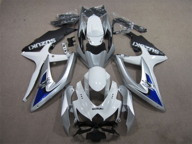 Silber Blau Weiß GSXR 600 K8 08-10 Motorrad Verkleidungen Silber Blau Weiß GSXR 600 K8 08-10 Motorrad Verkleidungen