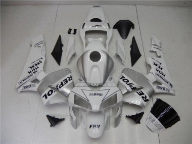 Silber Weiß Schwarz Repsol CBR 600 RR 03-04 Motorrad Verkleidungen