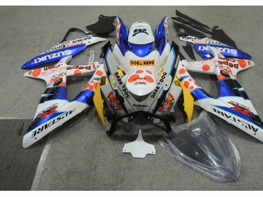 Weiß Blau Dunkel Hund GSXR 600 K8 08-10 Motorrad Verkleidungen