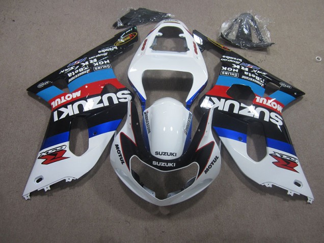 Weiß Blau Motul GSXR 600 K1 K2 K3 01-03 Motorrad Verkleidungen Weiß Blau Motul GSXR 600 K1 K2 K3 01-03 Motorrad Verkleidungen