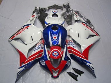 Weiß Blau Rot CBR 600 RR 09-12 Motorrad Verkleidungen