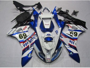 Weiß Blau Sterilgarda 69 S1000RR 09-14 Motorrad Verkleidungen