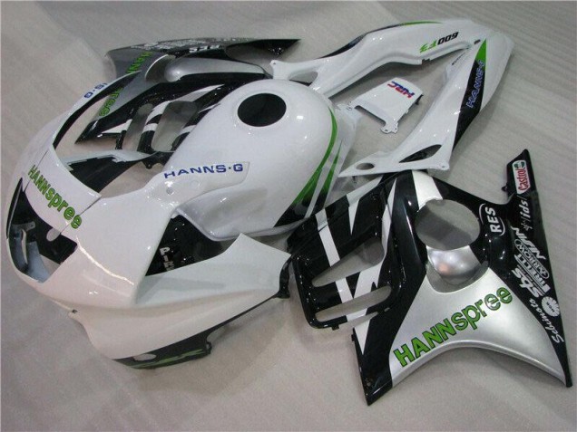 Weiß Grün Hannspree CBR 600 F3 95-98 Motorrad Verkleidungen Weiß Grün Hannspree CBR 600 F3 95-98 Motorrad Verkleidungen