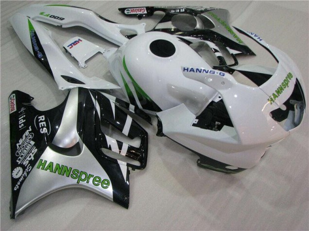 Weiß Grün Hannspree CBR 600 F3 95-98 Motorrad Verkleidungen Weiß Grün Hannspree CBR 600 F3 95-98 Motorrad Verkleidungen