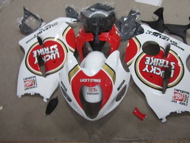 Weiß Lucky Strike Motul GSXR 1300 Hayabusa 96-07 Motorrad Verkleidungen