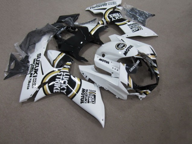 Weiß Lucky Strike Schwarz Motul GSXR 750 K11 11-24 Motorrad Verkleidungen Weiß Lucky Strike Schwarz Motul GSXR 750 K11 11-24 Motorrad Verkleidungen