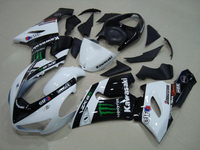 Weiß Monster ZX6R 05-06 Motorrad Verkleidungen Weiß Monster ZX6R 05-06 Motorrad Verkleidungen
