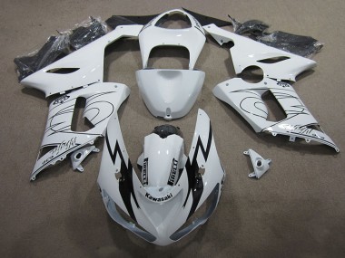 Weiß Ninja 636 ZX6R 05-06 Motorrad Verkleidungen