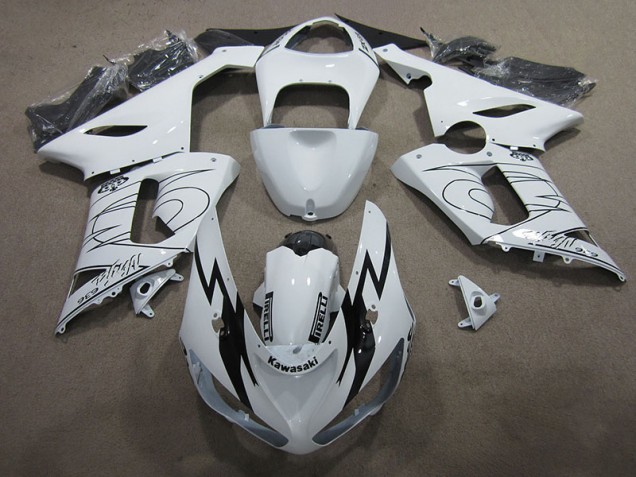 Weiß Ninja 636 ZX6R 05-06 Motorrad Verkleidungen Weiß Ninja 636 ZX6R 05-06 Motorrad Verkleidungen