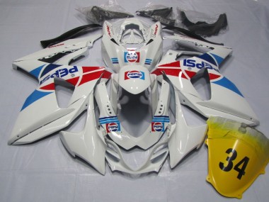 Weiß Pepsi 34 GSXR 1000 K9 09-16 Motorrad Verkleidungen