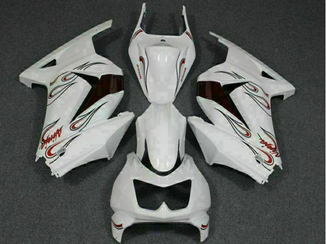Weiß Rot EX250 08-12 Motorrad Verkleidungen Weiß Rot EX250 08-12 Motorrad Verkleidungen