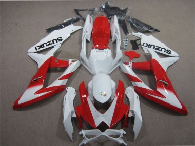 Weiß Rot GSXR 600 K8 08-10 Motorrad Verkleidungen