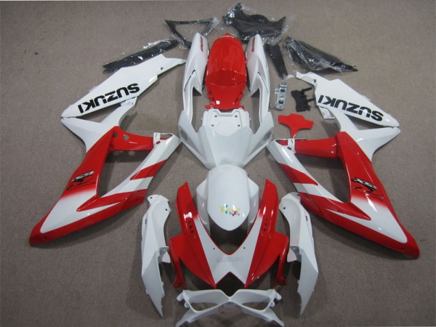 Weiß Rot GSXR 600 K8 08-10 Motorrad Verkleidungen Weiß Rot GSXR 600 K8 08-10 Motorrad Verkleidungen