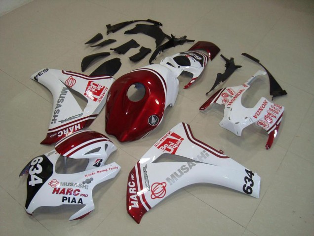 Weiß Rot HARC Pro PIAA 634 CBR 1000 RR 08-11 Motorrad Verkleidungen