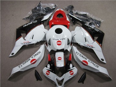 Weiß Rot Konica Minolta CBR 600 RR 09-12 Motorrad Verkleidungen