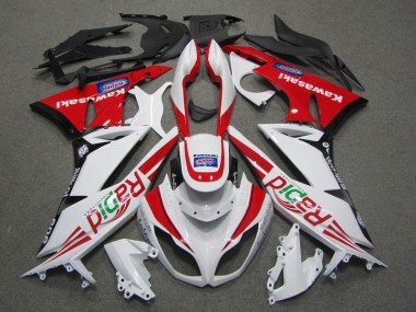 Weiß Rot Rapid ZX6R 09-12 Motorrad Verkleidungen
